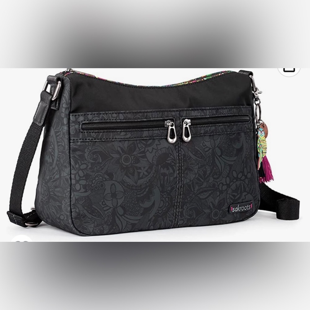 New Sakroot Adventure Hobo Shoulder Bag Black Desert Spirit Print $ OWL keychain